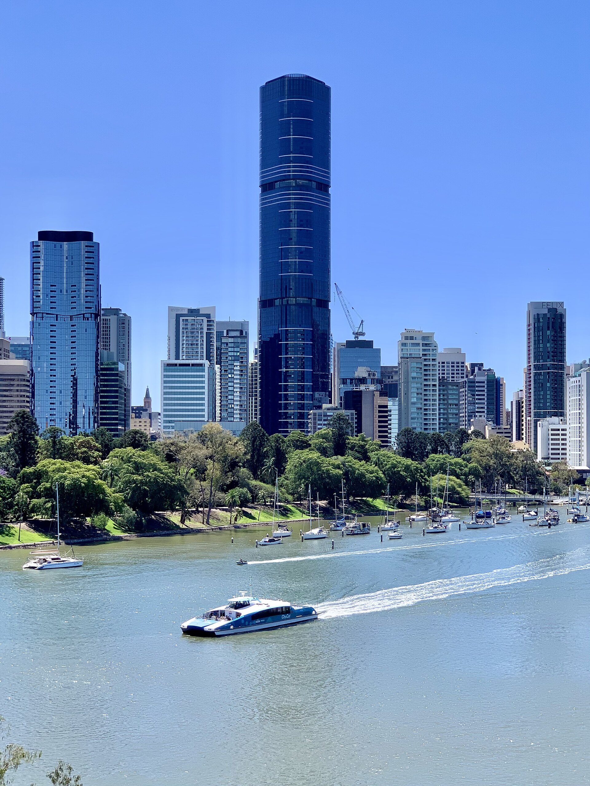 Brisbane’s skyline from Kangaroo Point, the city whose houses are mostly certified in private offices.