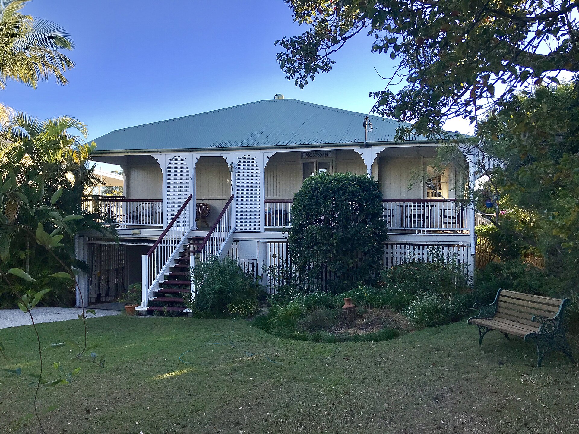 A Queenslander verandah in Corinda, built for shade and breeze.